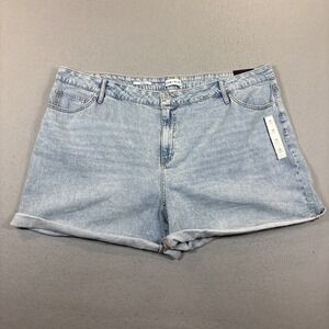 AVA & LIV Women MIdi Short High Rise Relaxed Fit Shorts 26R Blue Denim NWT